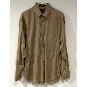 Men's Tommy Hilfiger Button Down Shirt 80's 2 Ply Fabric (Soft) Beige Size